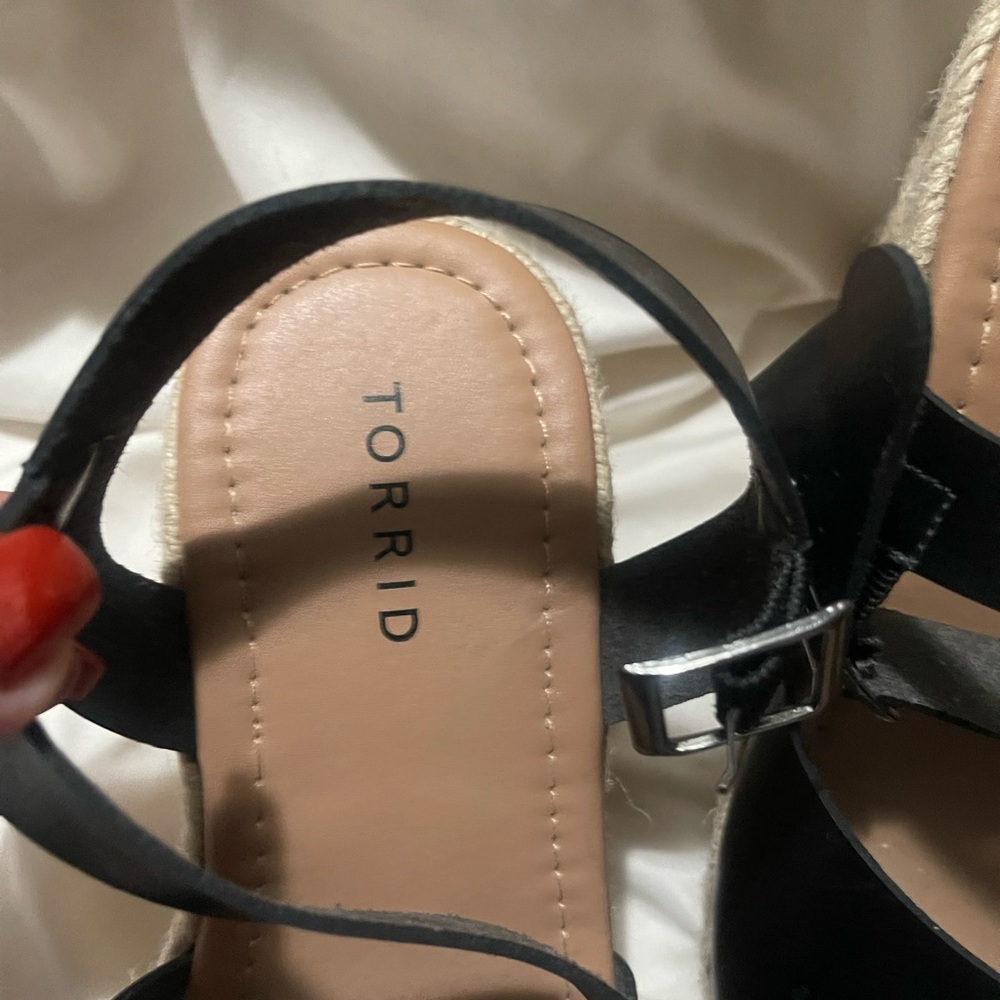 torrid Black Espadrille Wedge Sandals - Picture 2 of 7